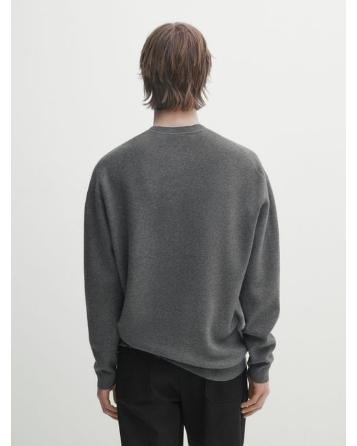 Massimo Dutti Crew Neck Knit Jacquard Sweater
