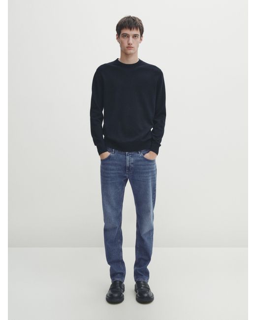 Massimo Dutti Wool Blend Knit Sweater With Crew Neck