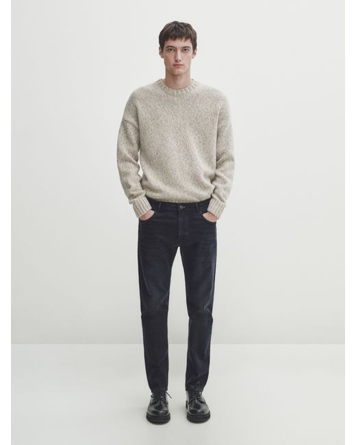 Massimo Dutti Tapered Fit Brushed Jeans