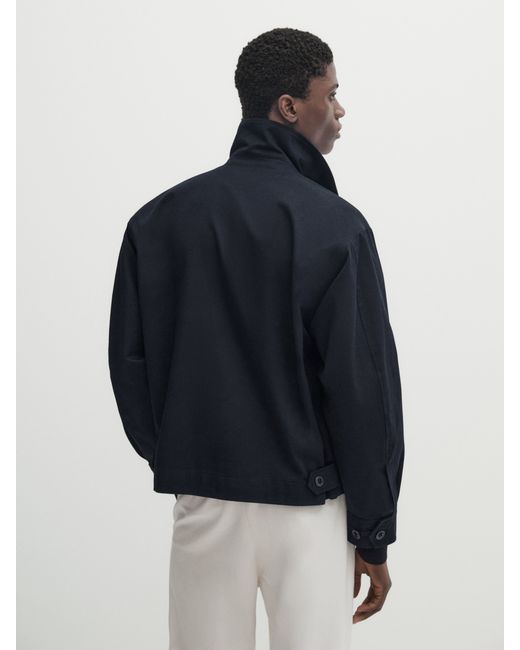 Massimo Dutti Double-Breasted Jacket With Zip Pockets Studio