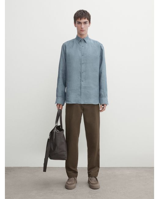 Massimo Dutti 100 Linen Regular Fit Shirt