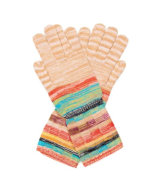 Missoni Striped ribbed-knit gloves