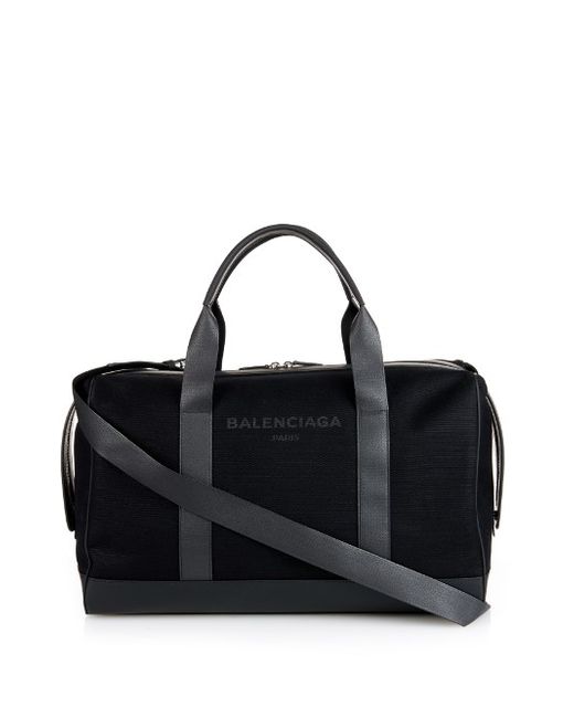 Balenciaga Black canvas weekend bag