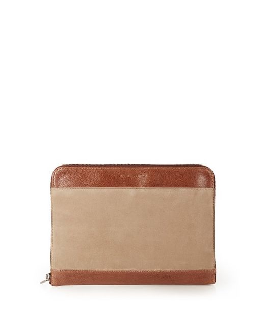 Brunello Cucinelli Suede and leather document holder