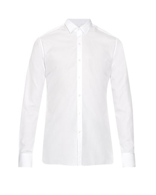 Lanvin Button-cuff cotton-poplin shirt