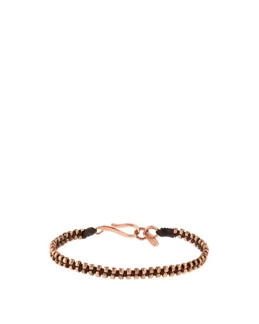 Paul Smith Rose-gold tone silver and waxed-cotton bracelet