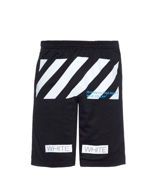 Off-White Stripe-print mesh shorts