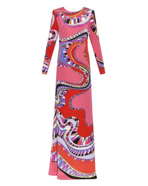Emilio Pucci Niki-print cut-out silk dress