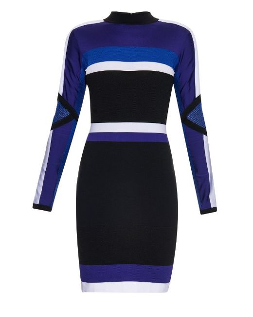 Versace Colour-block long-sleeved dress