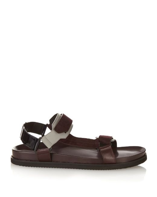 Joseph Multi-strap leather and suede sandals