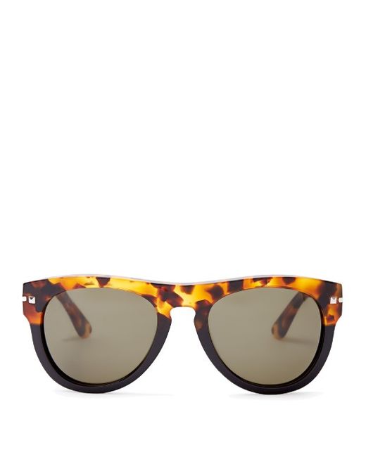 Valentino Tortoiseshell aviator-style sunglasses