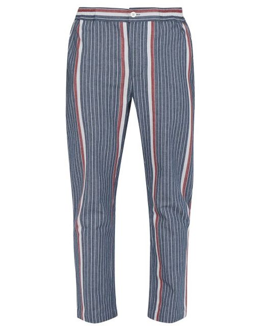 P. Le Moult Striped Herringbone Cotton Pyjama Trousers
