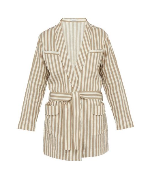 Commas Striped Cotton Blend Robe
