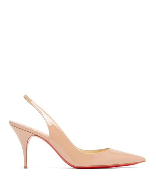 Christian Louboutin Clare 80 Patent Leather Slingback Pumps