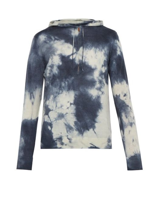 President's Tie Dyed Hooded Wool Blend Jersey Top