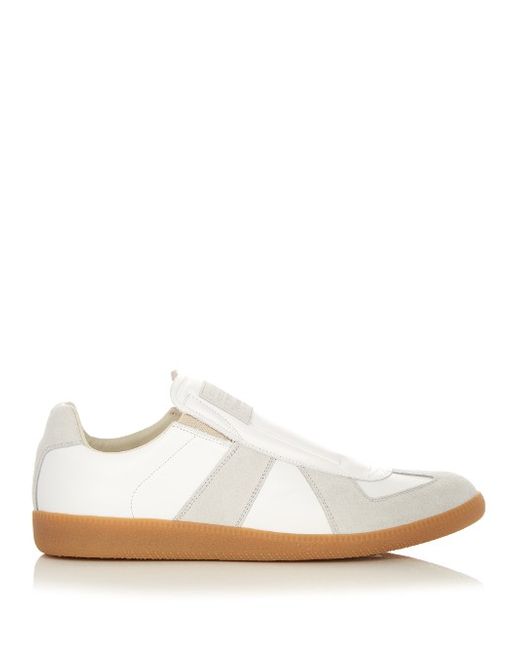 Maison Margiela Leather and suede slip-on trainers
