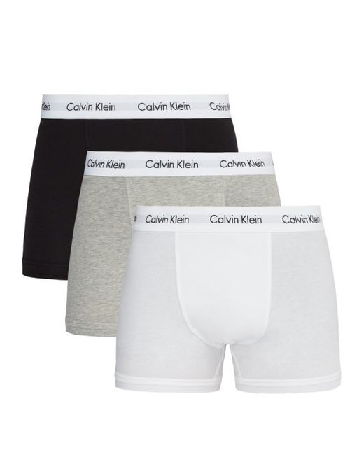 Calvin Klein Pack Of Three Stretch-cotton Boxer Trunks