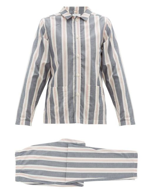 Nufferton Uno Striped Cotton Pyjama Set Grey