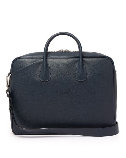 Valextra My Logo Pebbled Leather Briefcase