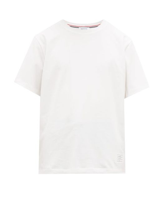Thom Browne Tricolour-stripe Cotton-jersey T-shirt