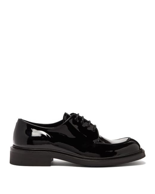 Prada Square Toe Patent Leather Derby Shoes