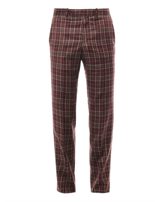 Alexander McQueen Check wool-twill trousers
