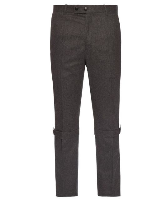 Alexander McQueen Harness-cuff slim-leg wool trousers