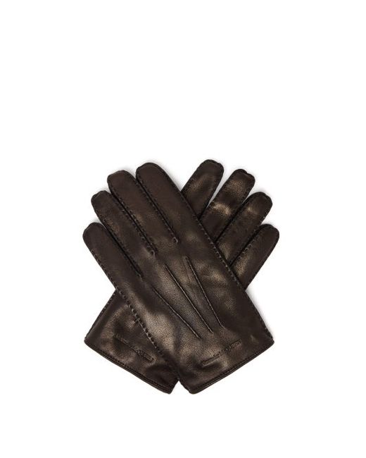 Alexander McQueen Cashmere Lined Leather Gloves