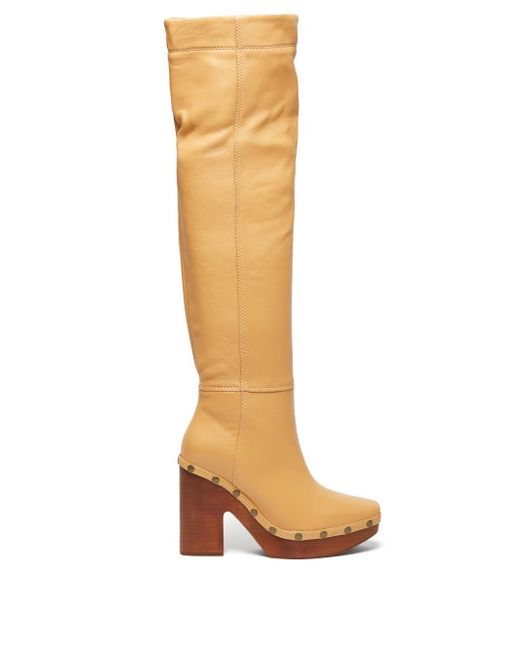 Jacquemus Sabots Leather Over The Knee Boots