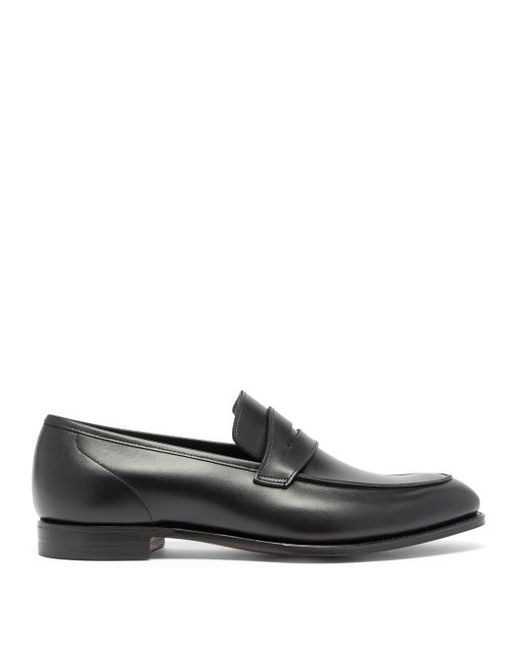 Crockett & Jones Lucy Patinated Leather Penny Loafers