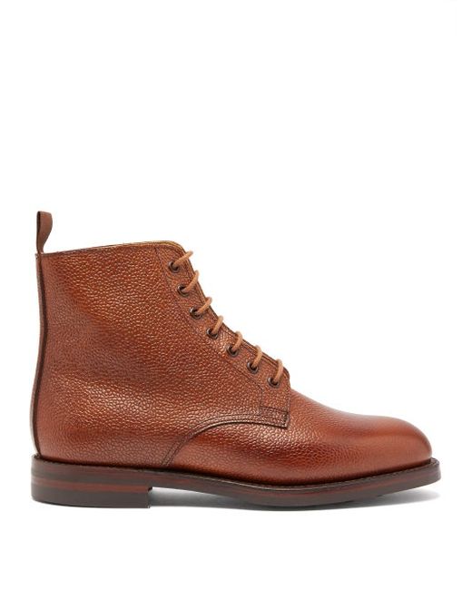 Crockett & Jones Barnwell Pebbled Leather Derby Boots