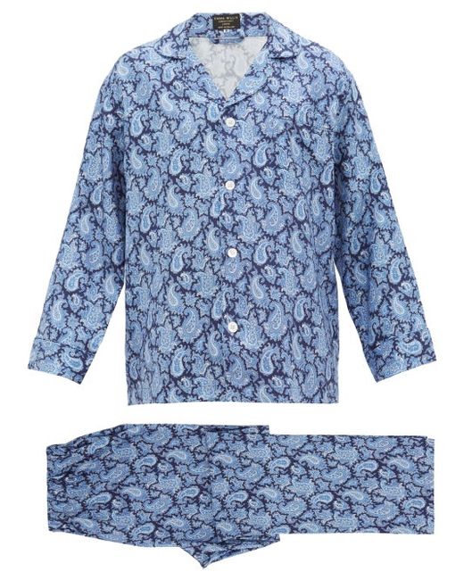 Emma Willis Paisley Print Silk Twill Pyjama Set