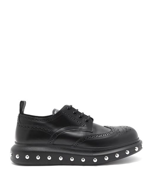 Alexander McQueen Studded Exaggerated-sole Leather Derby Shoes