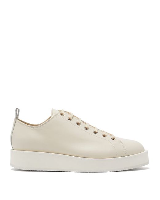 Jil Sander Exaggerated-sole Leather Trainers