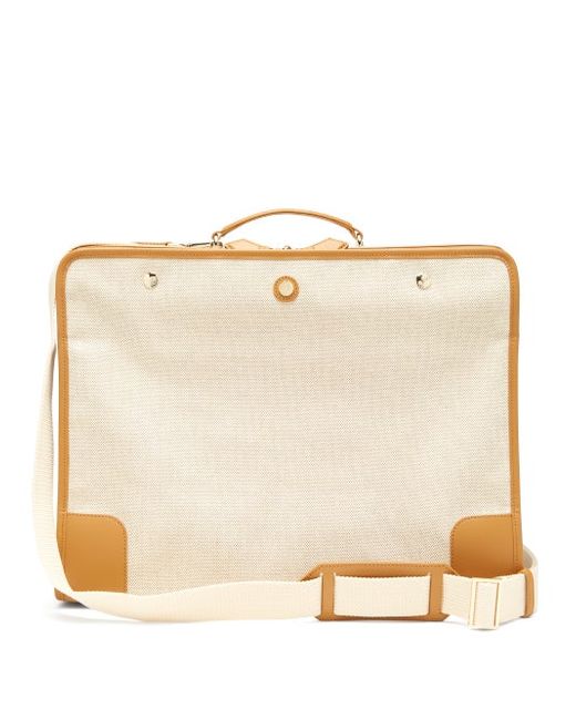 Paravel Stowaway Leather-trimmed Canvas Suitcase