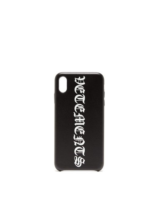 Vetements Logo-print Iphone Xs Leather Phone Case