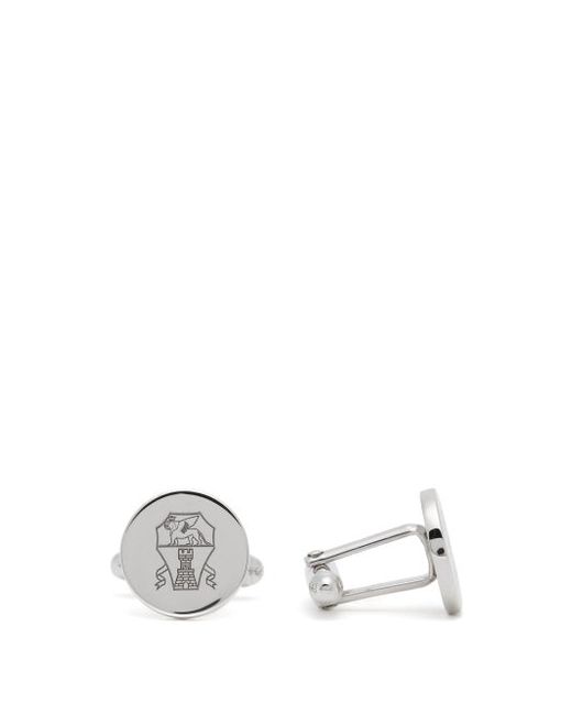 Brunello Cucinelli Heraldic-crest Engraved Metal Cufflinks