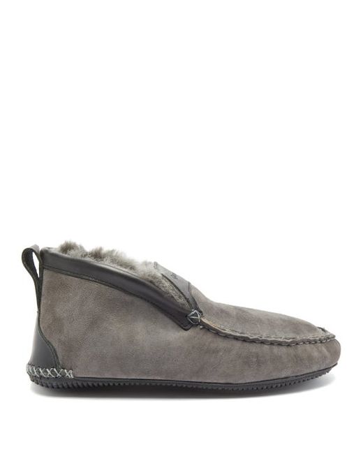 Quoddy Dorm Boot Suede And Shearling Slippers