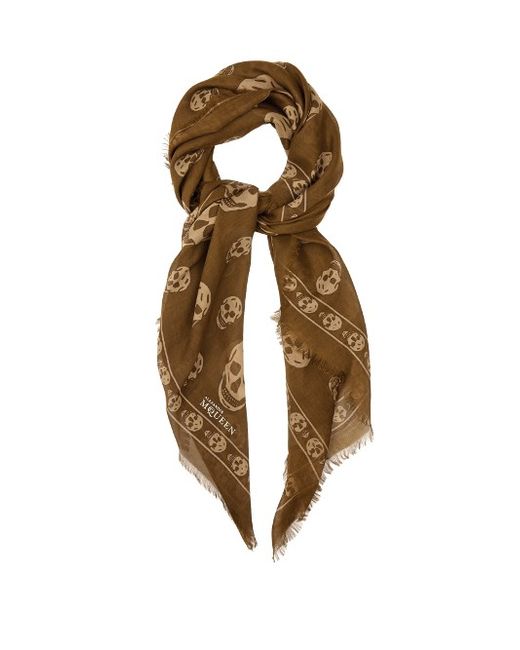 Alexander McQueen Skull-print modal and silk-blend scarf
