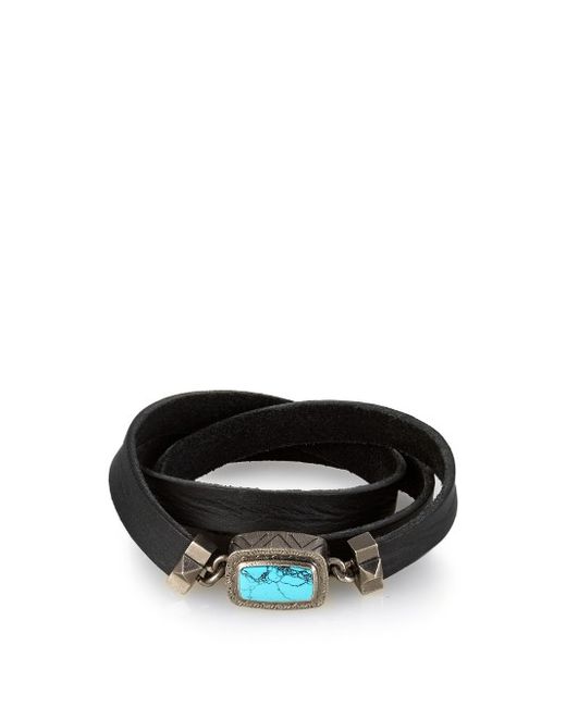 Valentino Turquoise and leather wraparound bracelet