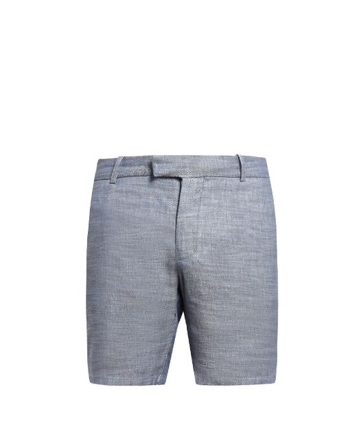 Frescobol Carioca Tailored linen and cotton-blend shorts
