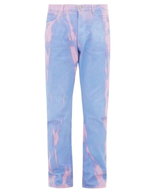 Aries Lilly Marble-dyed Straight-leg Jeans