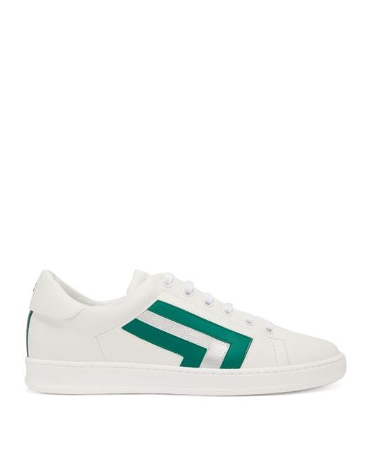 Valextra Super 3 Striped Leather Trainers