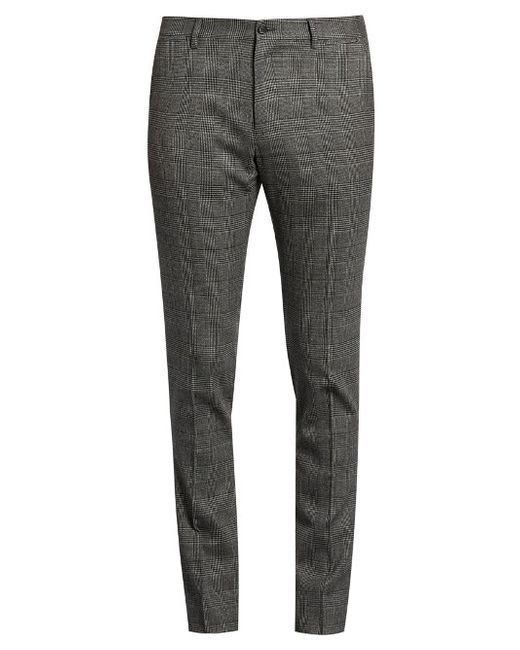 Dolce & Gabbana Prince of Wales-checked wool trousers