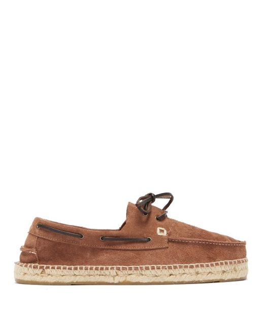 Manebi Suede And Braided-jute Boat Shoes