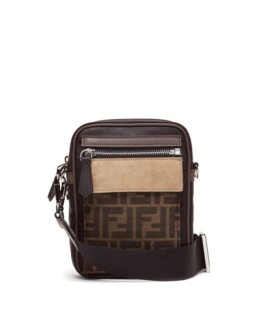 Fendi Ff Coated-canvas And Leather Cross-body Bag