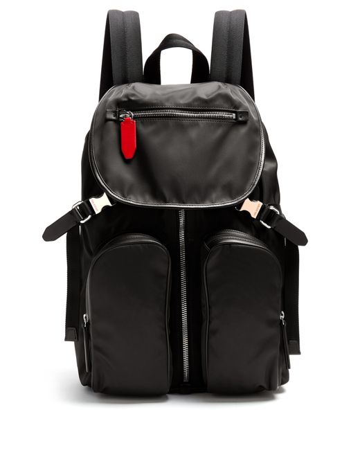 Neil Barrett Leather-trimmed nylon backpack