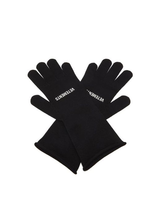 Vetements Logo-print Rolled-cuff Gloves