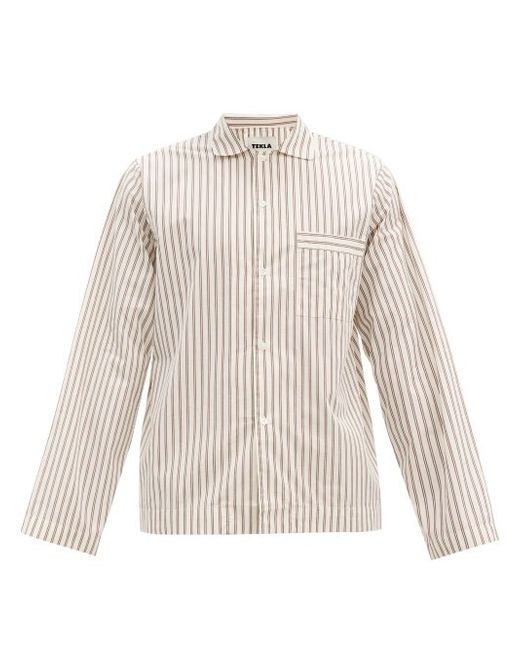 Tekla Striped Organic-cotton Pyjama Shirt