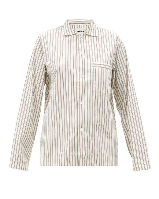 Tekla Striped Organic-cotton Pyjama Top